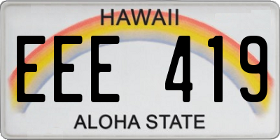 HI license plate EEE419