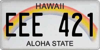 HI license plate EEE421