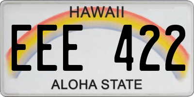 HI license plate EEE422