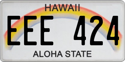HI license plate EEE424