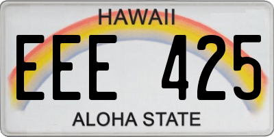 HI license plate EEE425