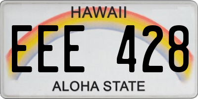 HI license plate EEE428
