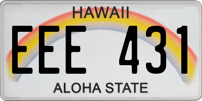 HI license plate EEE431