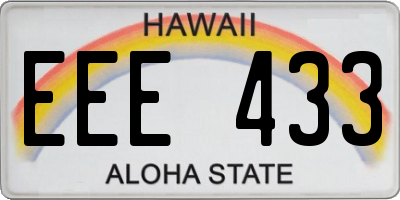 HI license plate EEE433