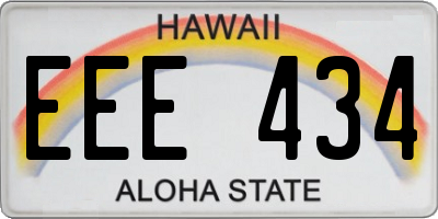 HI license plate EEE434