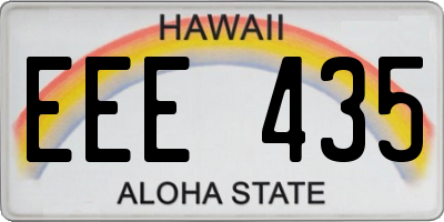 HI license plate EEE435