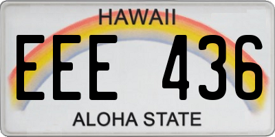 HI license plate EEE436