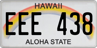 HI license plate EEE438