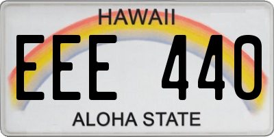 HI license plate EEE440