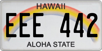 HI license plate EEE442
