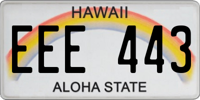 HI license plate EEE443