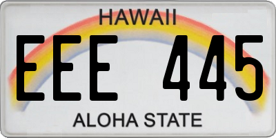 HI license plate EEE445