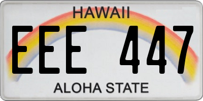 HI license plate EEE447