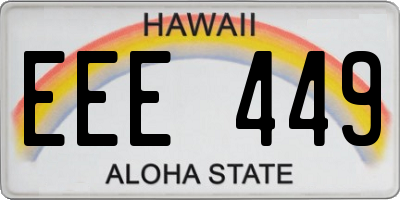 HI license plate EEE449