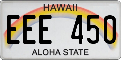 HI license plate EEE450