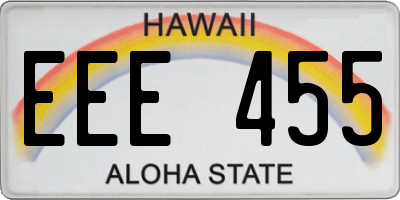 HI license plate EEE455