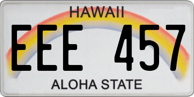 HI license plate EEE457