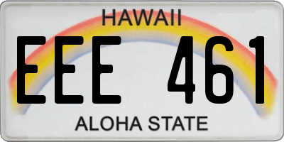 HI license plate EEE461