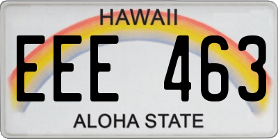 HI license plate EEE463