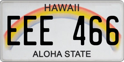 HI license plate EEE466