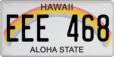 HI license plate EEE468