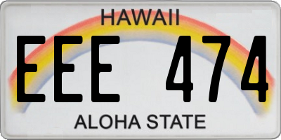 HI license plate EEE474