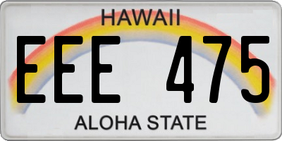 HI license plate EEE475