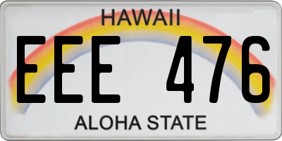 HI license plate EEE476