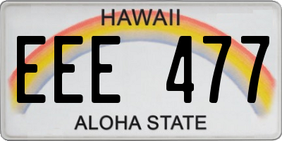HI license plate EEE477
