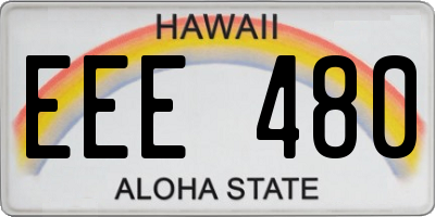 HI license plate EEE480