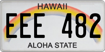 HI license plate EEE482