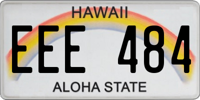 HI license plate EEE484