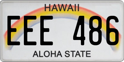 HI license plate EEE486
