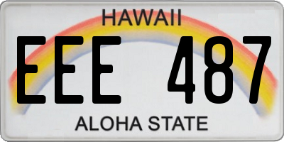 HI license plate EEE487