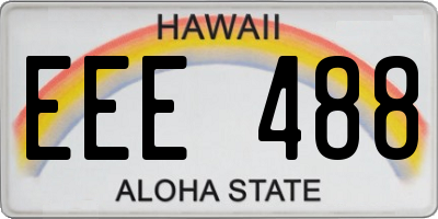 HI license plate EEE488