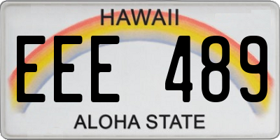 HI license plate EEE489