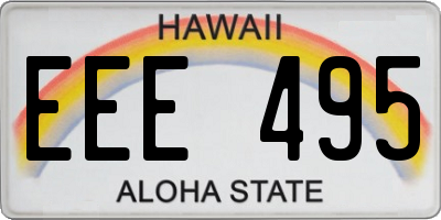 HI license plate EEE495