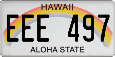 HI license plate EEE497