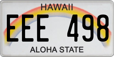 HI license plate EEE498