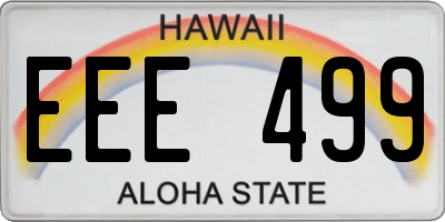 HI license plate EEE499