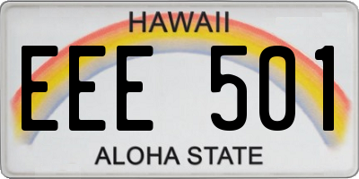 HI license plate EEE501