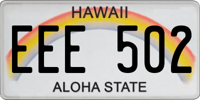 HI license plate EEE502