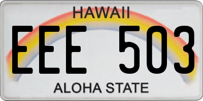 HI license plate EEE503