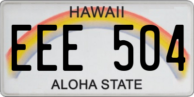 HI license plate EEE504