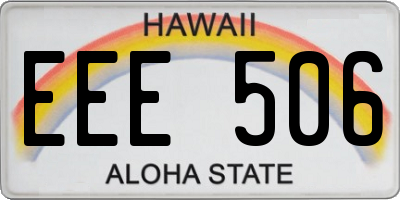 HI license plate EEE506