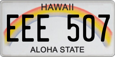 HI license plate EEE507