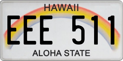 HI license plate EEE511