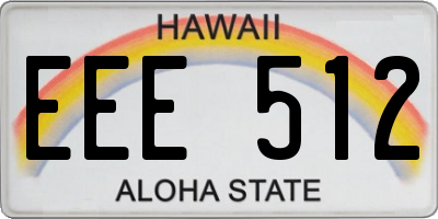 HI license plate EEE512
