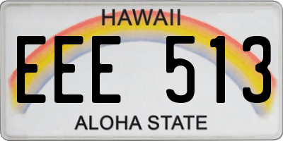 HI license plate EEE513