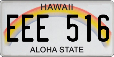 HI license plate EEE516